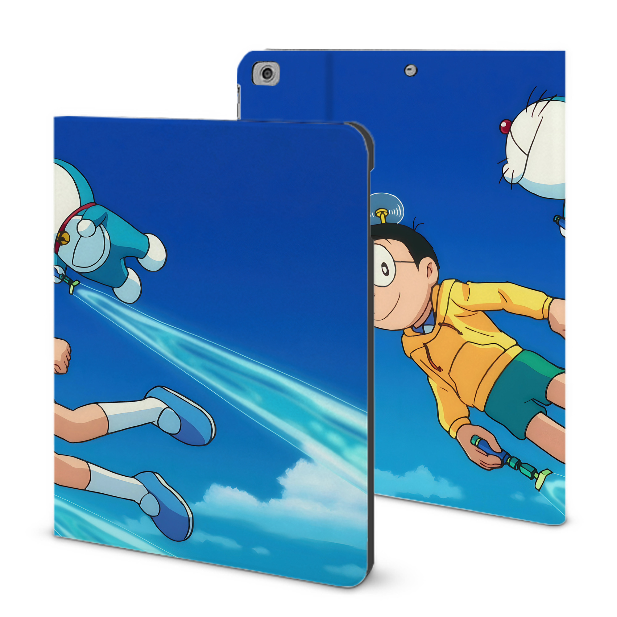 （画像用） ドラえもん Doraemon IPad ケース ブック型 PUレザー TPU 耐衝撃 軽量 薄型 ペン収納なし 全面保護 IPad 各モデル対応